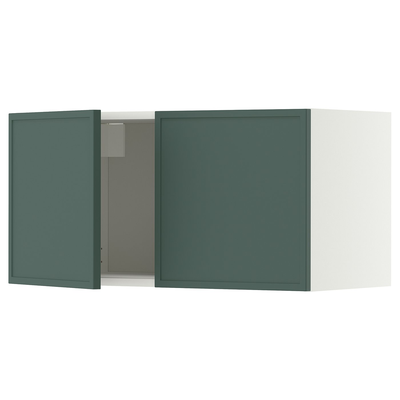 METOD wall cabinet with 2 doors, white/Aspudden dark grey-green, 80x40 cm