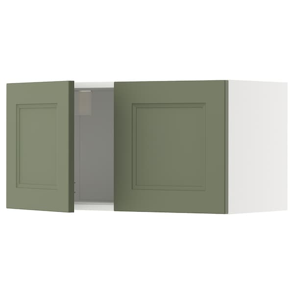 Ikea METOD - Wall cabinet with 2 doors, white/Axstad gray-green,80x40 cm