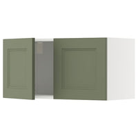 METOD wall cabinet with 2 doors, white/Axstad grey-green, 80x40 cm