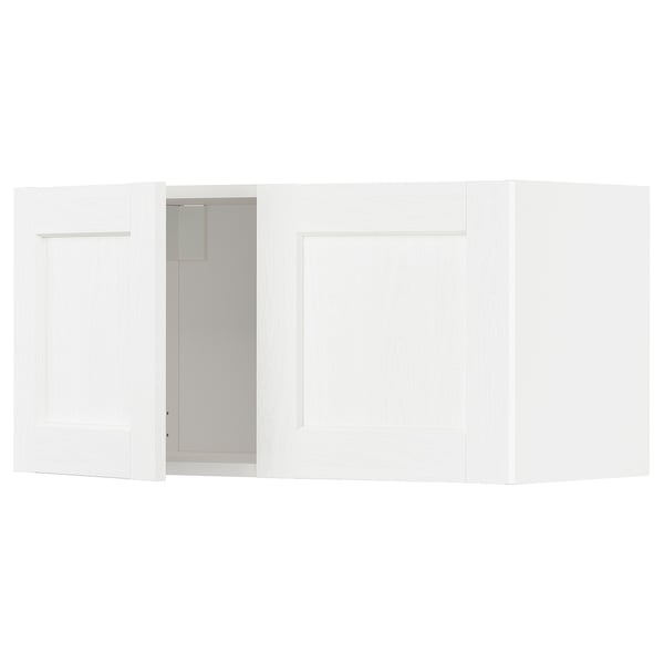 METOD - METOD Wall cabinet with 2 doors, white Enköping/white wood effect, 80x40 cm