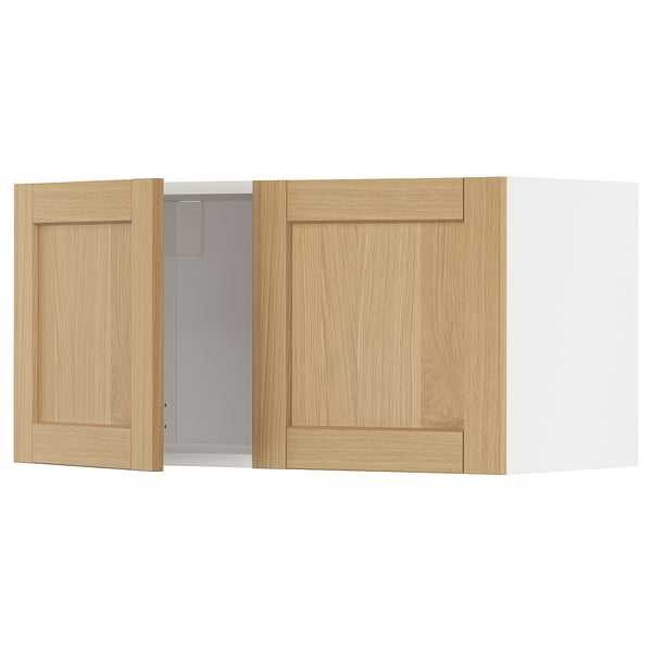 METOD - METOD Wall cabinet with 2 doors, white/Forsbacka oak, 80x40 cm