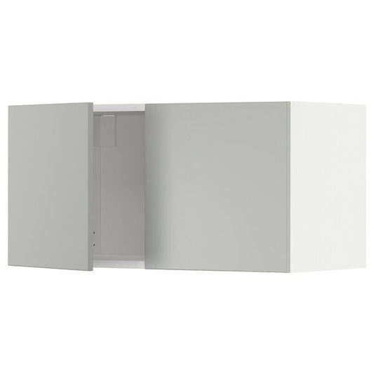 Ikea METOD - Wall cabinet with 2 doors, white/Havstorp light grey, 80x40 cm