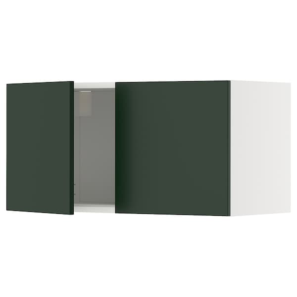 METOD - Wall cabinet with 2 doors, white/Havstorp deep green, 80x40 cm