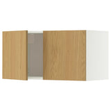 METOD wall cabinet with 2 doors, white/Sinarp oak veneer, 80x40 cm