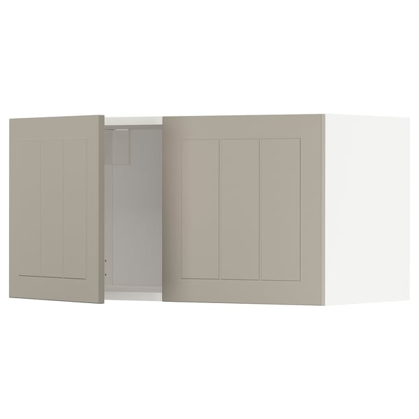 METOD - METOD Wall cabinet with 2 doors, white/Stensund beige, 80x40 cm