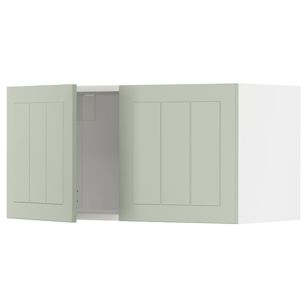 METOD wall cabinet with 2 doors, white/Stensund light green, 80x40 cm