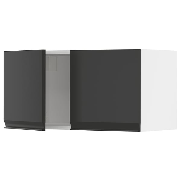 METOD wall cabinet with 2 doors, white/Upplöv matt anthracite, 80x40 cm