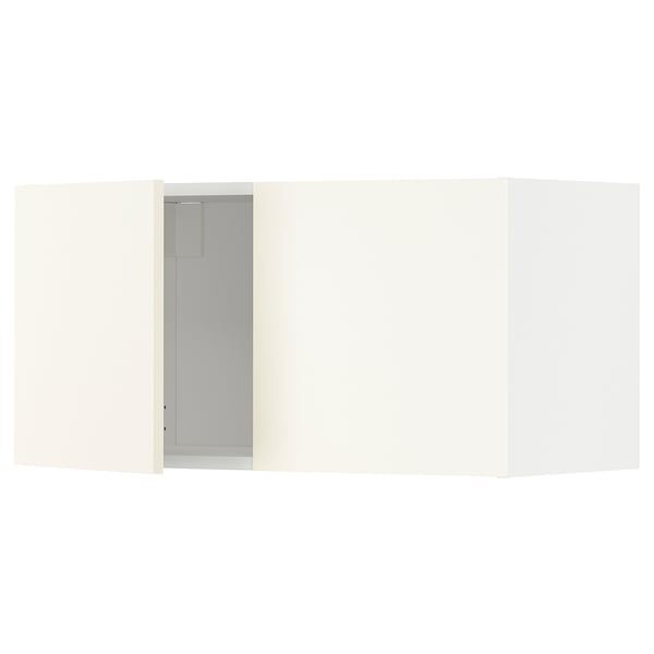 METOD wall cabinet with 2 doors, white/Vallstena white, 80x40 cm