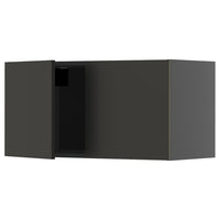 METOD wall cabinet with 2 doors, black-grey/Nickebo matt anthracite, 80x40 cm