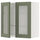 METOD wall cabinet w shelves/2 glass drs, white/Axstad grey-green, 80x80 cm