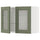 METOD wall cabinet w shelves/2 glass drs, white/Axstad grey-green, 80x60 cm