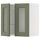 METOD wall cabinet w shelves/2 glass drs, white/Axstad grey-green, 60x60 cm