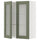METOD wall cabinet w shelves/2 glass drs, white/Axstad grey-green, 80x100 cm