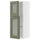 METOD wall cabinet w shelves/2 glass drs, white/Axstad grey-green, 40x100 cm