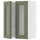 METOD wall cabinet w shelves/2 glass drs, white/Axstad grey-green, 60x80 cm