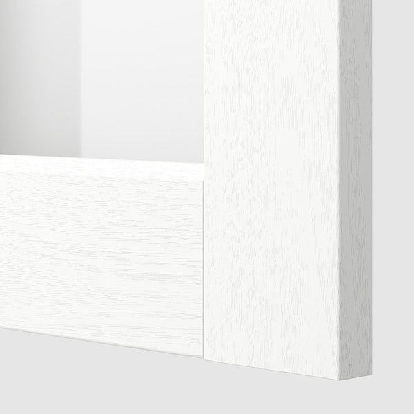 METOD - Wall cabinet w shelves/2 glass drs, white Enköping/white wood effect, 80x100 cm