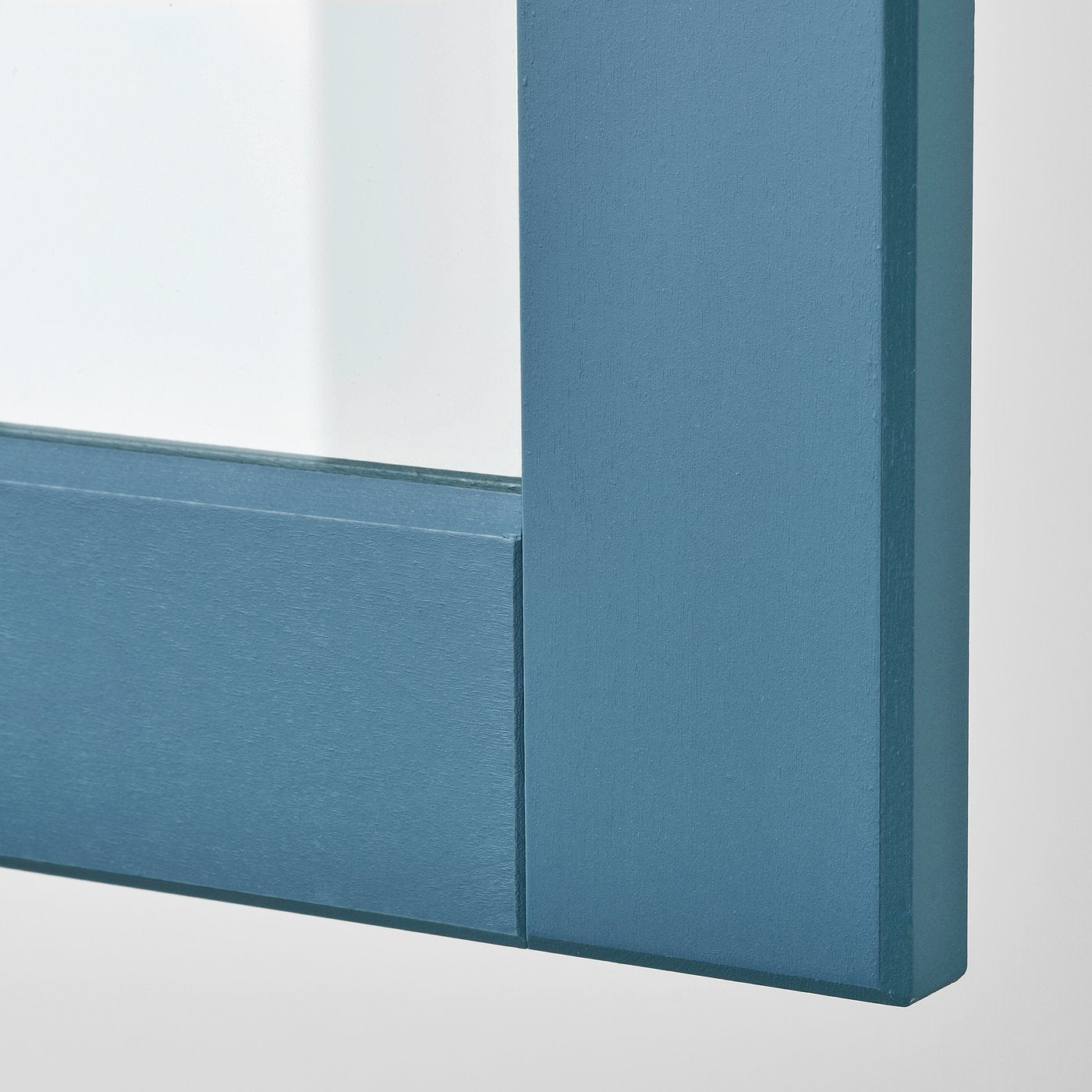 METOD wall cabinet w shelves/2 glass drs, white/Lerhyttan blue, 80x60 cm