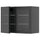 METOD - METOD Wall cabinet w shelves/2 glass drs, black-grey/Hejsta anthracite reeded glass, 80x60 cm
