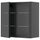 METOD - METOD Wall cabinet w shelves/2 glass drs, black-grey/Hejsta anthracite reeded glass, 80x80 cm