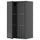 METOD - METOD Wall cabinet w shelves/2 glass drs, black-grey/Hejsta anthracite reeded glass, 60x100 cm