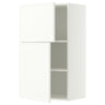 METOD wall cabinet with shelves/2 doors, white/Aspudden matt white, 60x100 cm