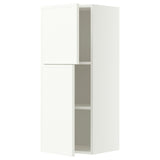 METOD wall cabinet with shelves/2 doors, white/Aspudden matt white, 40x100 cm