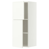 METOD wall cabinet with shelves/2 doors, white/Aspudden matt white, 40x100 cm