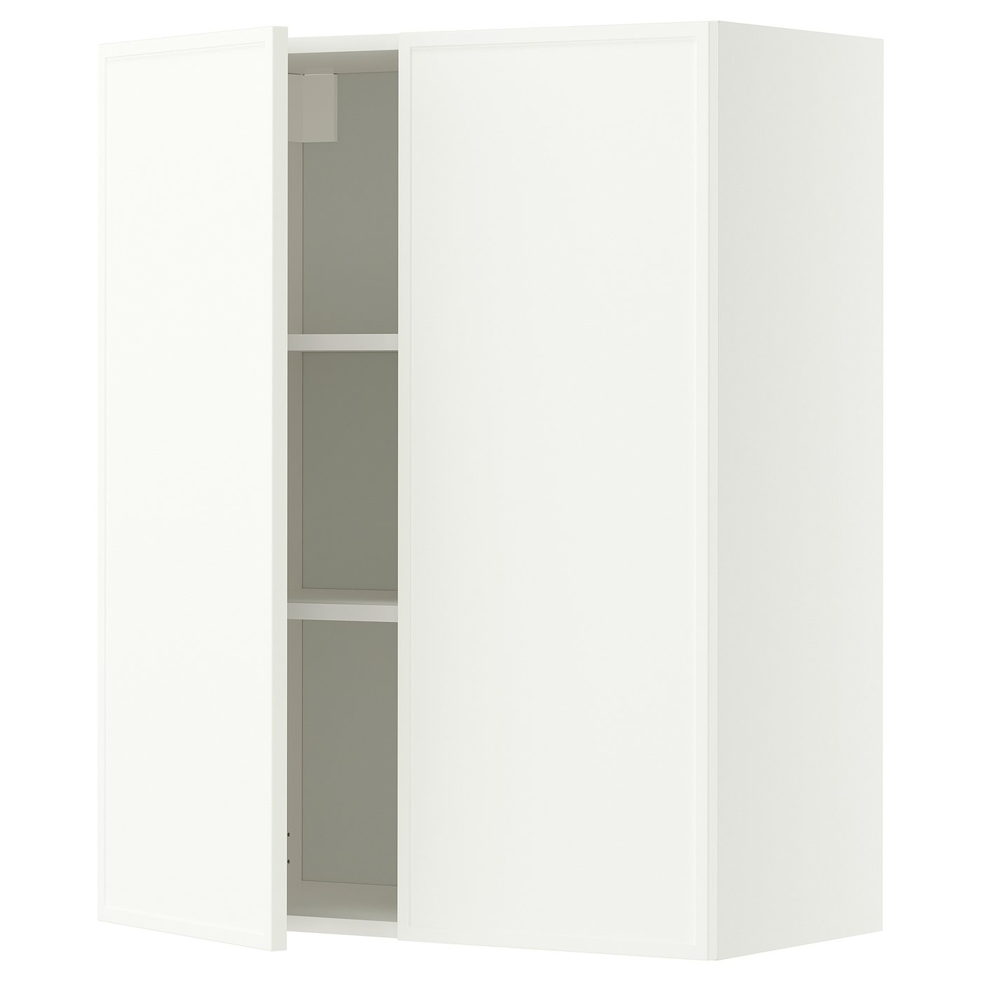 METOD wall cabinet with shelves/2 doors, white/Aspudden matt white, 80x100 cm