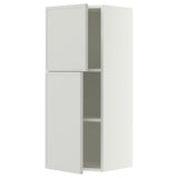METOD wall cabinet with shelves/2 doors, white/Aspudden light grey, 40x100 cm