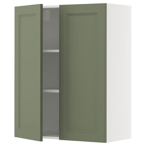 Ikea METOD - Wall unit with shelves/2 doors, white/Axstad gray-green,80x100 cm