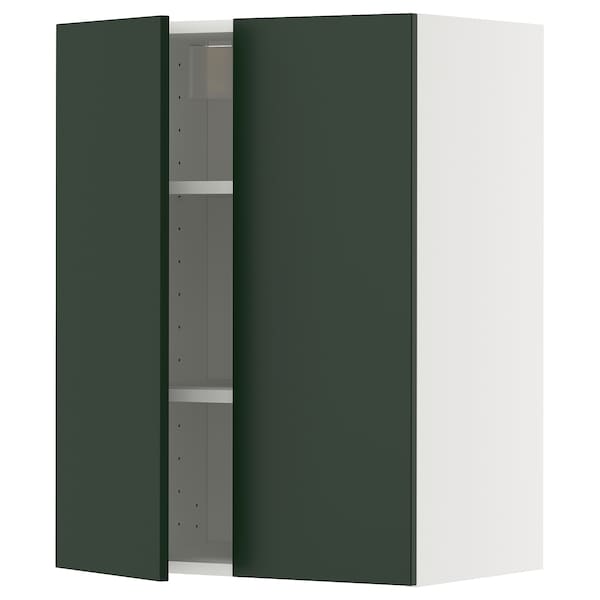 Ikea METOD - Wall cabinet with shelves/2 doors, white/Havstorp deep green, 60x80 cm