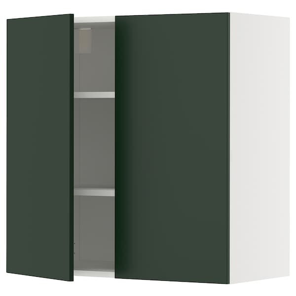 Ikea METOD - Wall cabinet with shelves/2 doors, white/Havstorp deep green, 80x80 cm