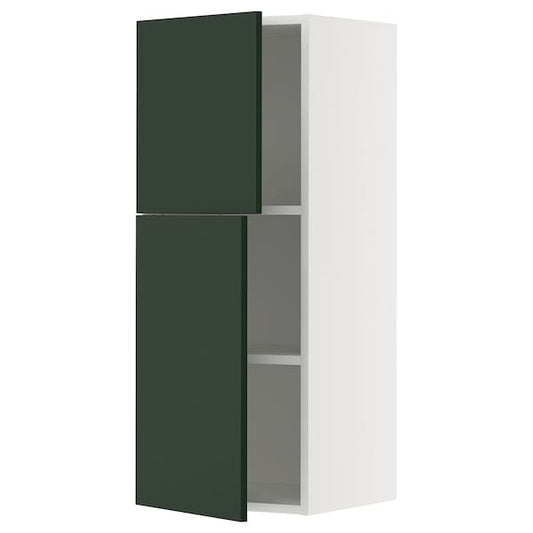Ikea METOD - Wall cabinet with shelves/2 doors, white/Havstorp deep green, 40x100 cm