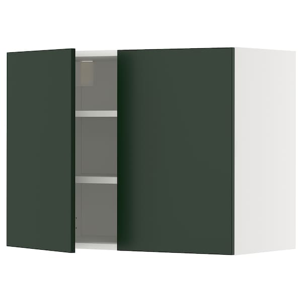 Ikea METOD - Wall cabinet with shelves/2 doors, white/Havstorp deep green, 80x60 cm