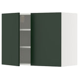 METOD wall cabinet with shelves/2 doors, white/Havstorp deep green, 80x60 cm
