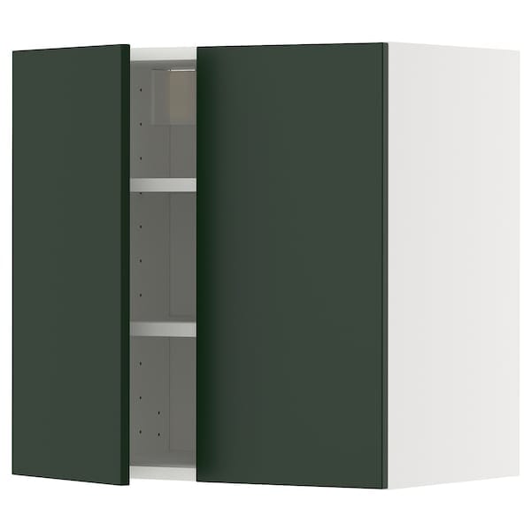Ikea METOD - Wall cabinet with shelves/2 doors, white/Havstorp deep green, 60x60 cm