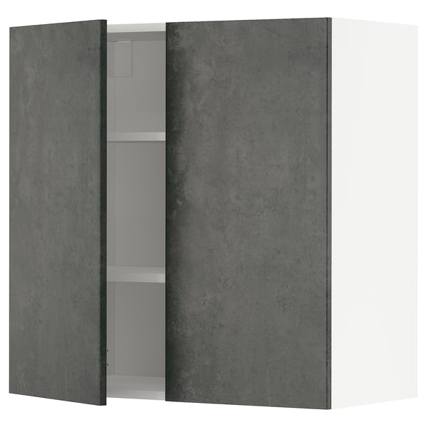 METOD - Wall unit with shelves/2 doors , 80x80 cm