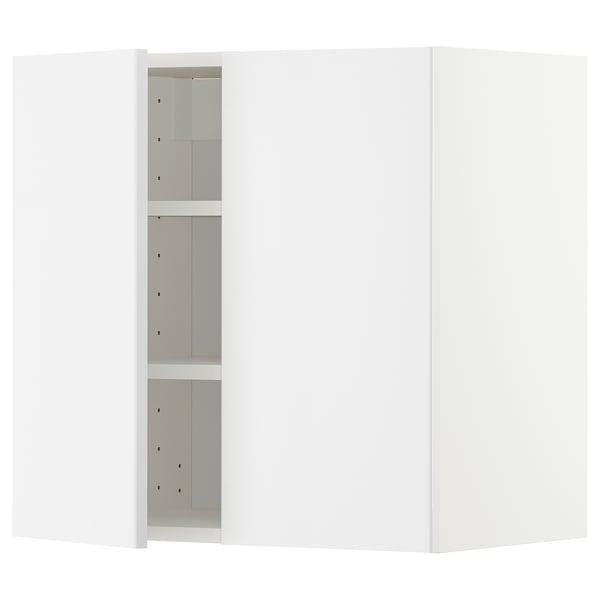 METOD wall cabinet with shelves/2 doors, white/Ringhult white, 60x60 cm