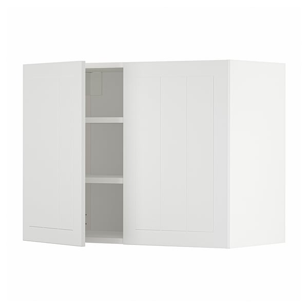 METOD wall cabinet with shelves/2 doors, white/Stensund white, 80x60 cm