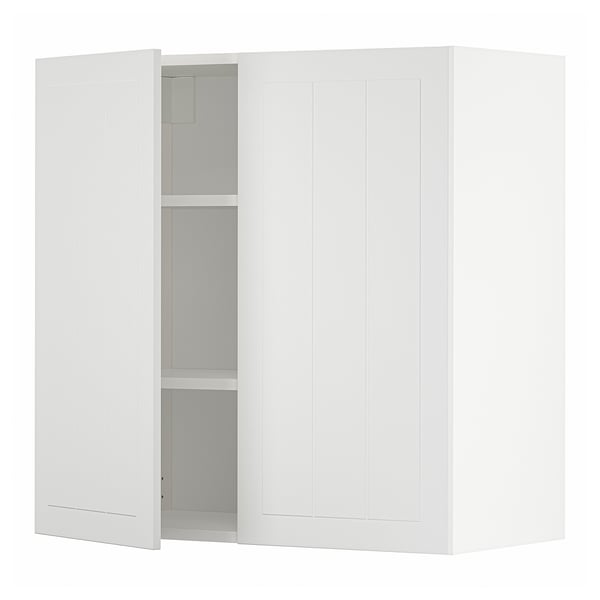 METOD wall cabinet with shelves/2 doors, white/Stensund white, 80x80 cm