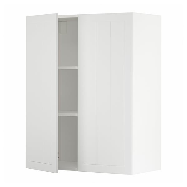 METOD wall cabinet with shelves/2 doors, white/Stensund white, 80x100 cm