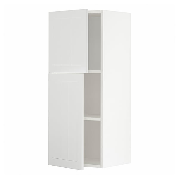 METOD wall cabinet with shelves/2 doors, white/Stensund white, 40x100 cm