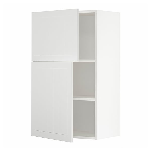 METOD wall cabinet with shelves/2 doors, white/Stensund white, 60x100 cm