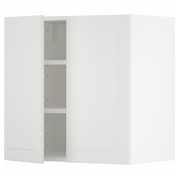 METOD wall cabinet with shelves/2 doors, white/Stensund white, 60x60 cm