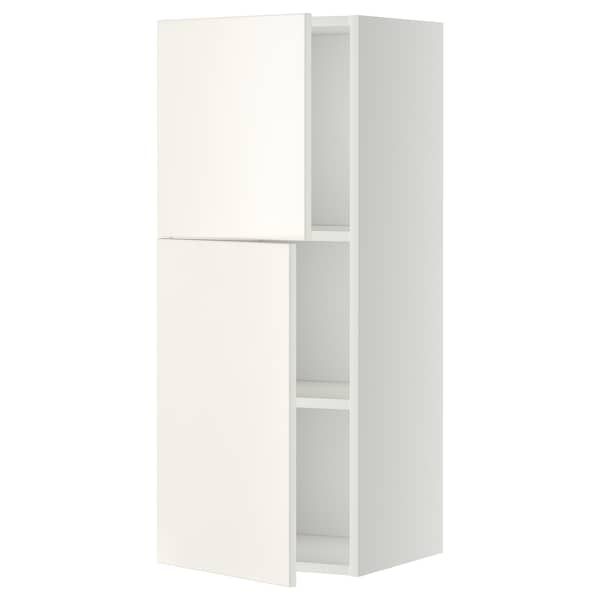 Ikea METOD - Wall cabinet with shelves/2 doors, white/Veddinge white, 40x100 cm
