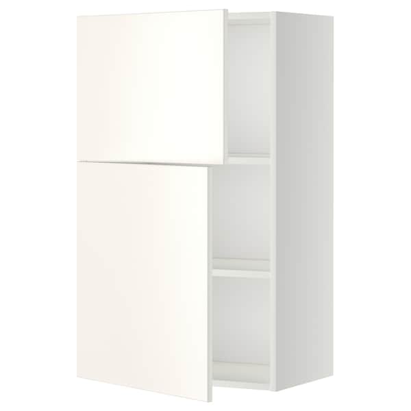 Ikea METOD - Wall cabinet with shelves/2 doors, white/Veddinge white, 60x100 cm