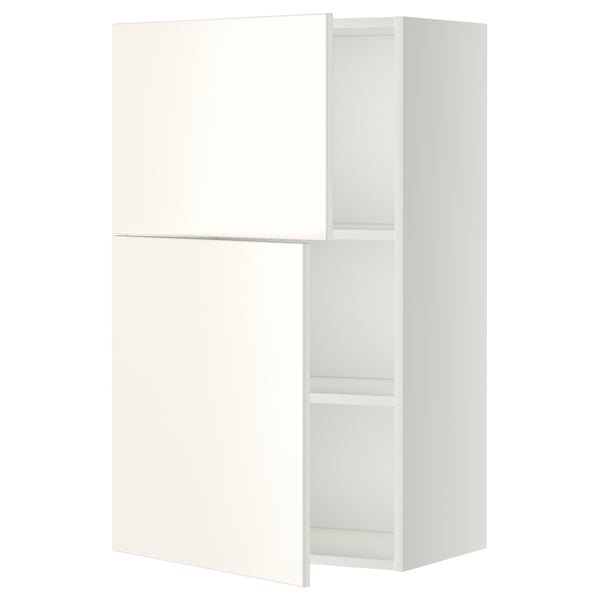 METOD - METOD Wall cabinet with shelves/2 doors, white/Veddinge white, 60x100 cm