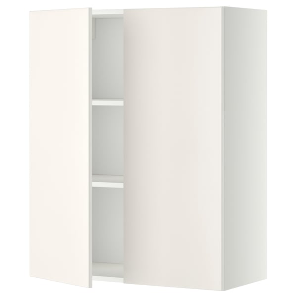 METOD - METOD Wall cabinet with shelves/2 doors, white/Veddinge white, 80x100 cm