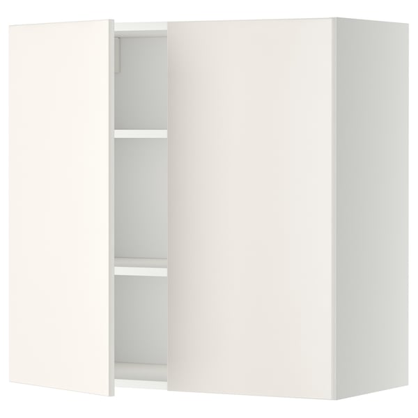 METOD wall cabinet with shelves/2 doors, white/Veddinge white, 80x80 cm