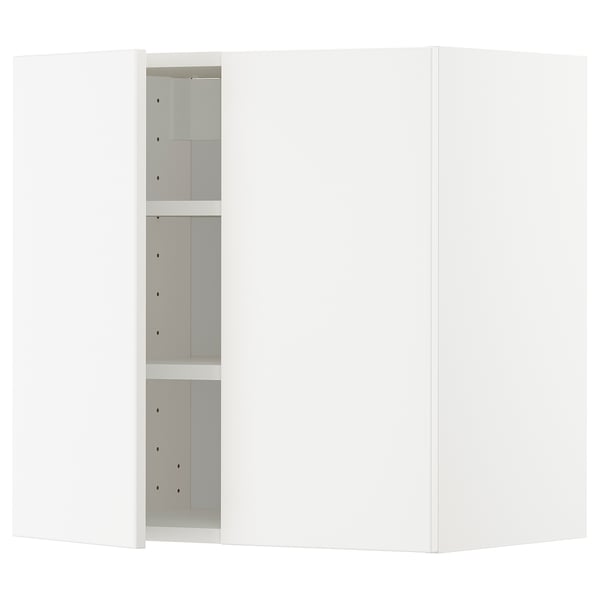 METOD - METOD Wall cabinet with shelves/2 doors, white/Veddinge white, 60x60 cm